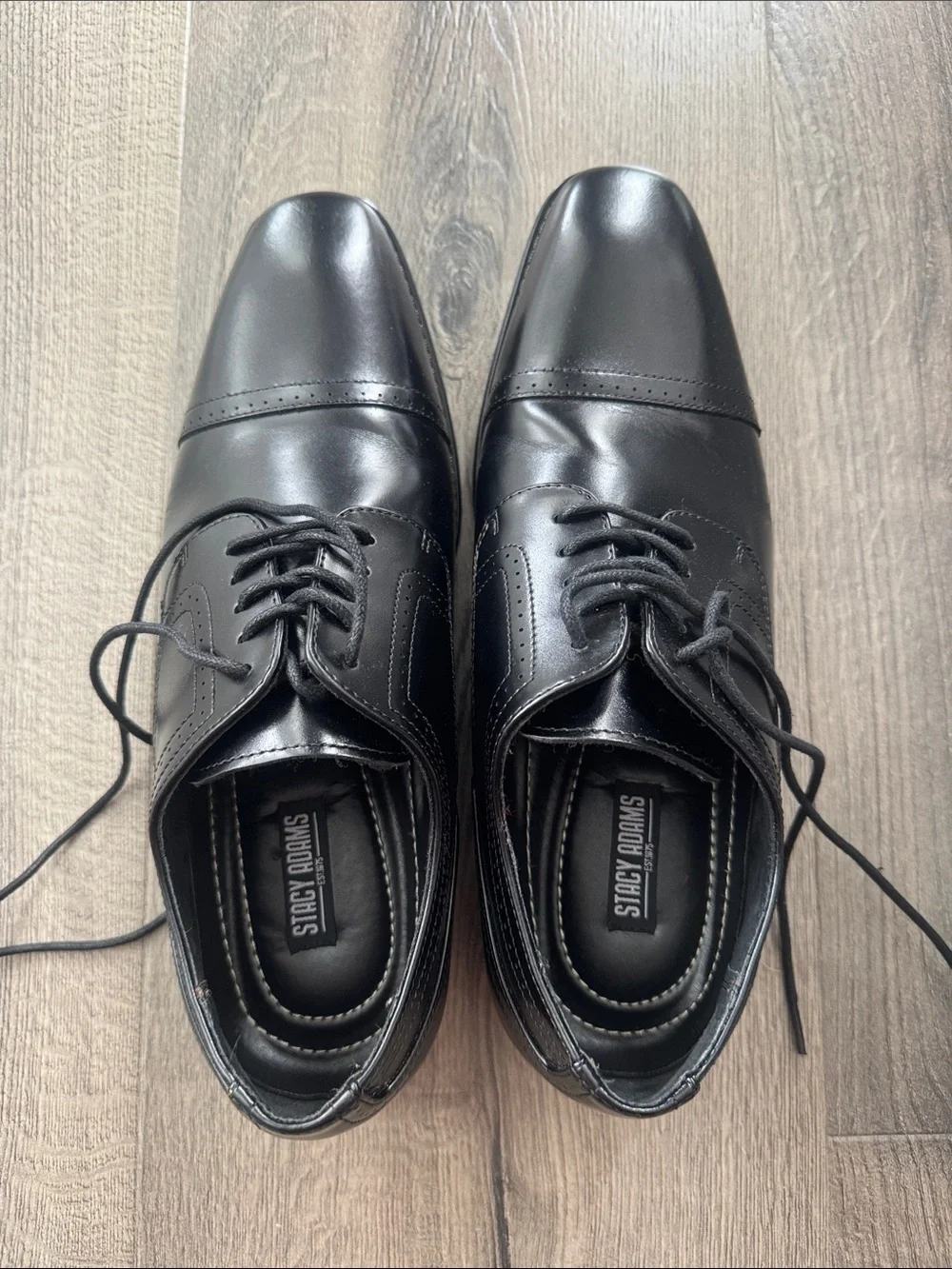 Stacy Adams Men’s Black Leather Cap Toe Oxford Dress Shoes 10 – Worn Once